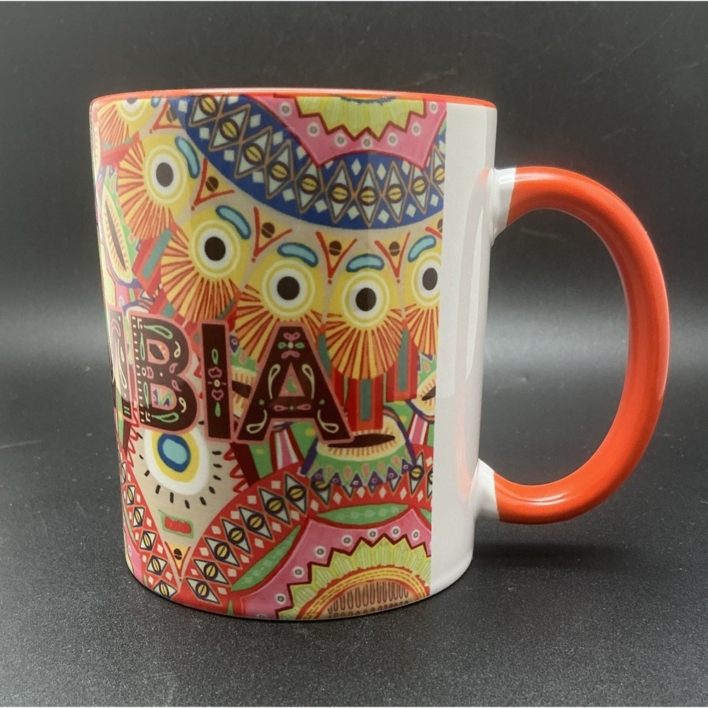 Columbia Mug Mopa Ceramic Coffee Cup El Market Barniz de Pasto Orange NEW